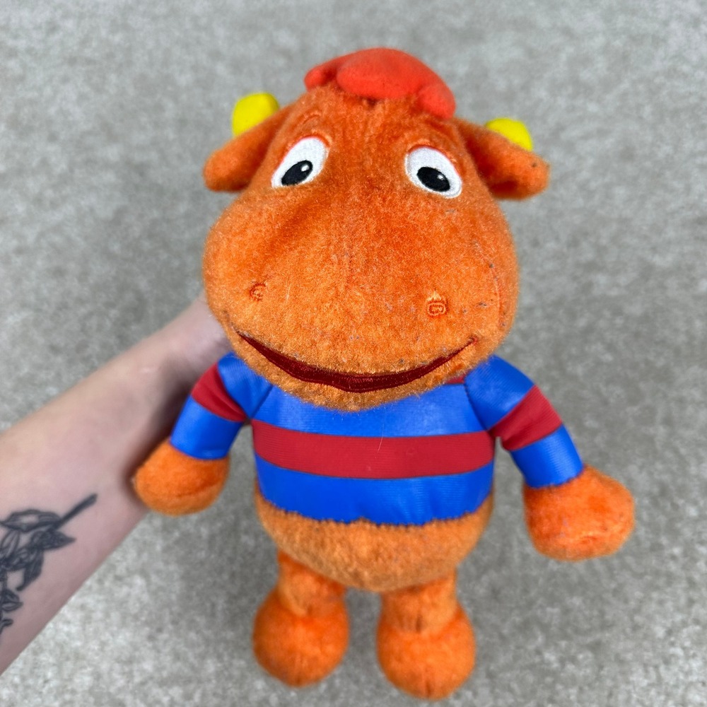 The Backyardigans Tyrone Moose Plush Orange Blue Red Striped Shirt Nick Jr 11"